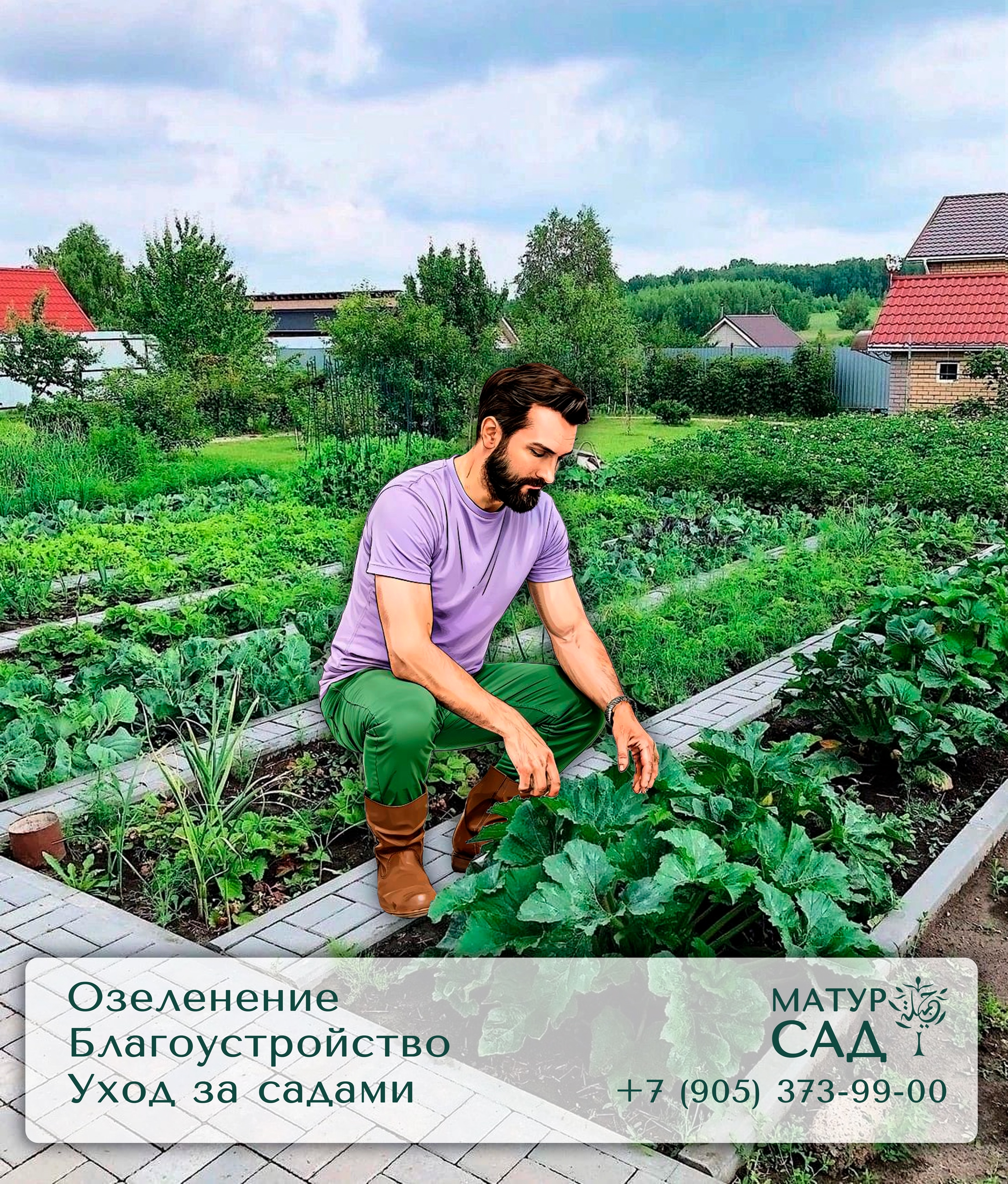 Уютный ухоженный сад с подстриженными деревьями и кустарниками — работы Матур Сад в Казани